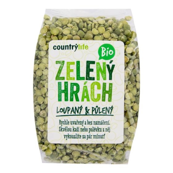 BIO Hrách zelený půlený 500 g Country Life